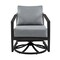 Armen Living Aileen Outdoor Patio Swivel Lounge Chair in Aluminum with Gray Cushions 840254333246 - alternate 6